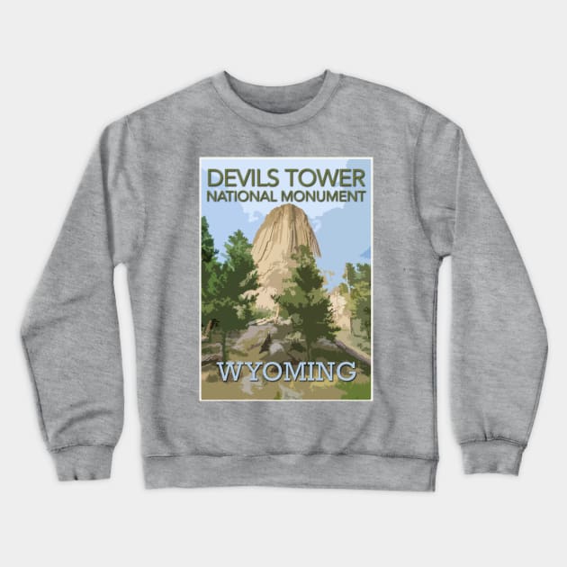 Devils Tower Crewneck Sweatshirt by Nicomaja